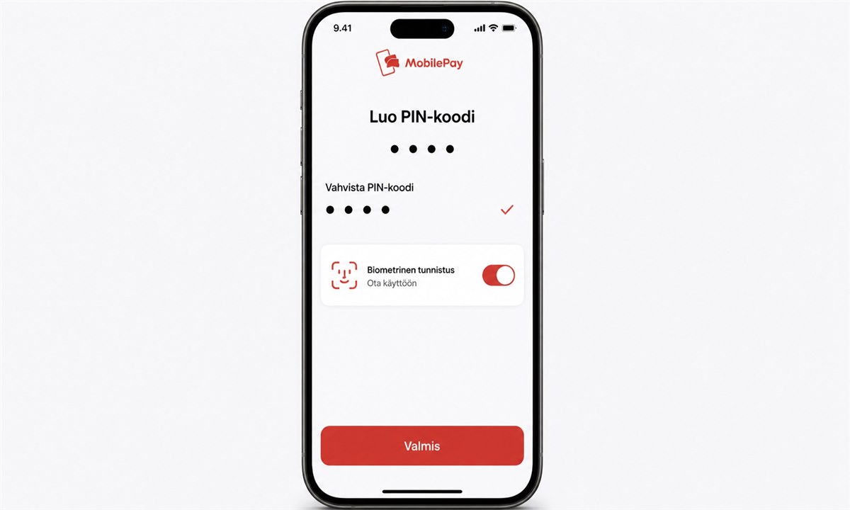 PIN-koodin asettaminen ja biometrisen tunnistuksen käyttöönotto MobilePayssa