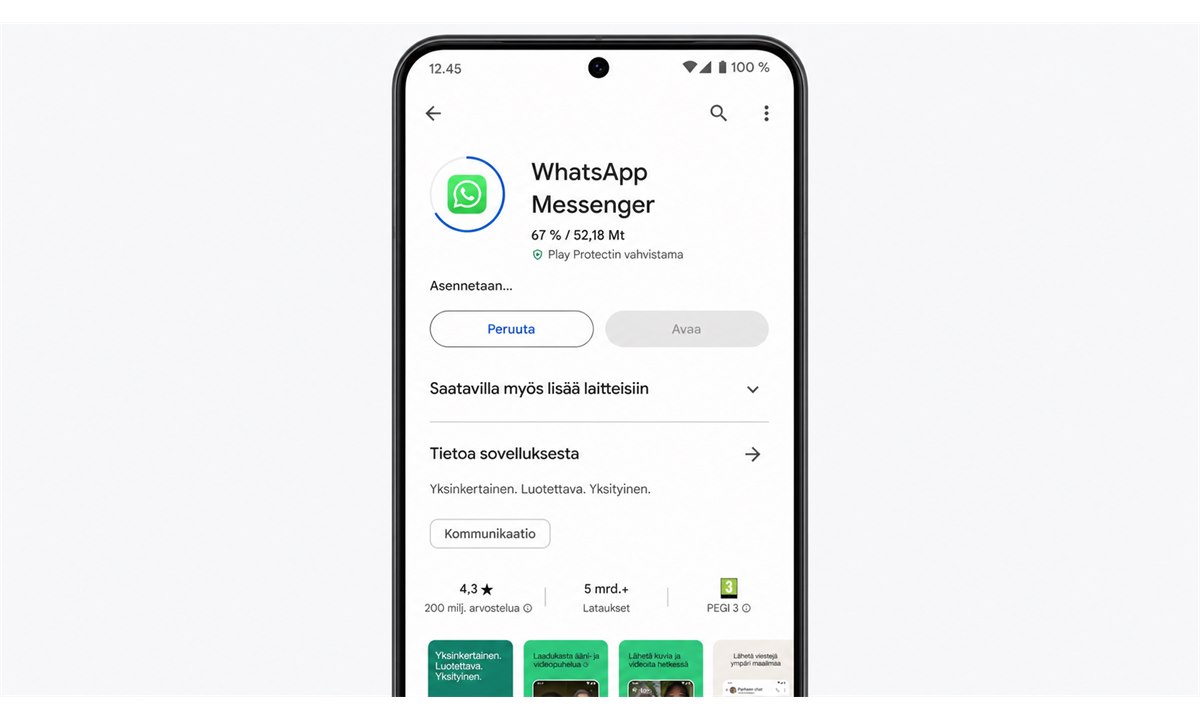 WhatsApp-lataus ja asennus sovelluskaupassa
