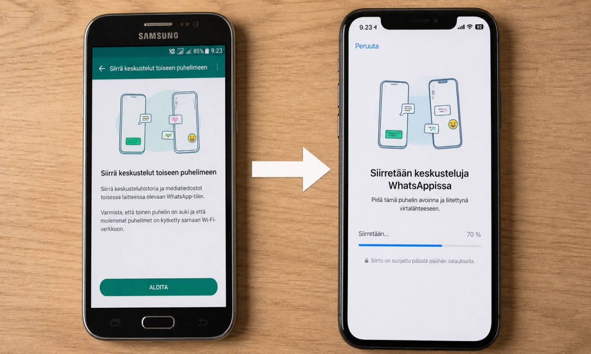 Miten siirrän whatsappin uuteen puhelimeen