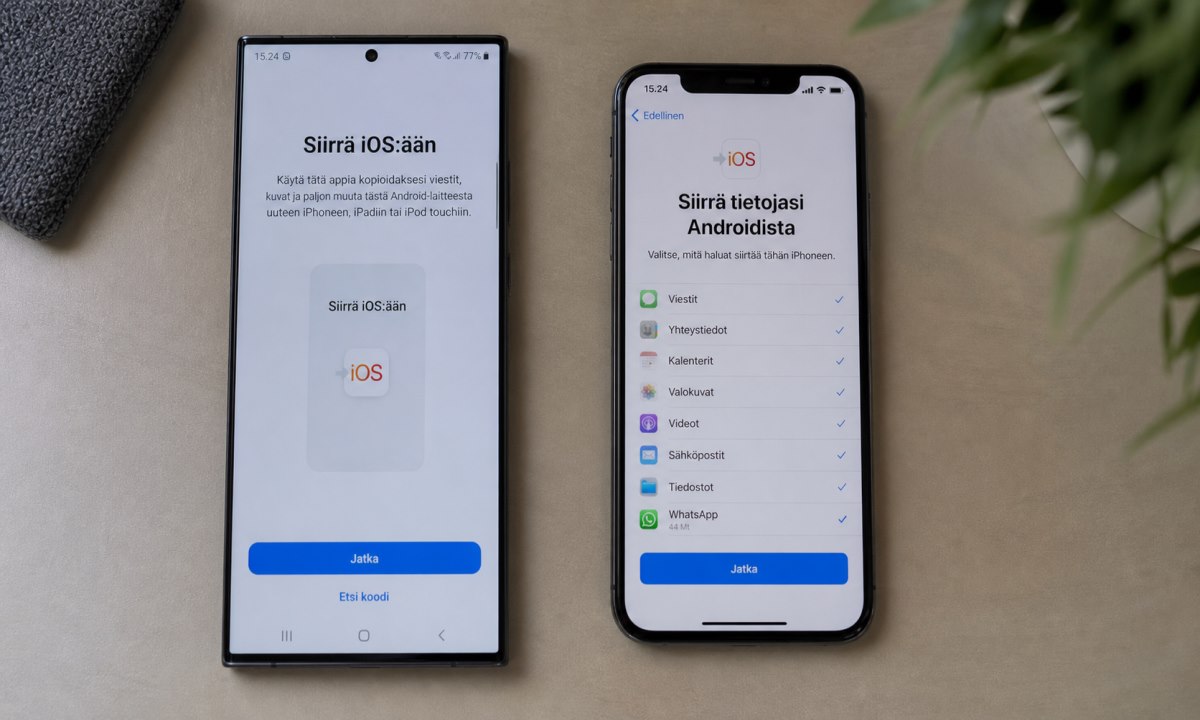 WhatsApp siirto Androidista iPhoneen Move to iOS