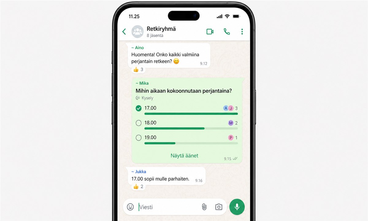 Miten whatsappissa tehdään kysely