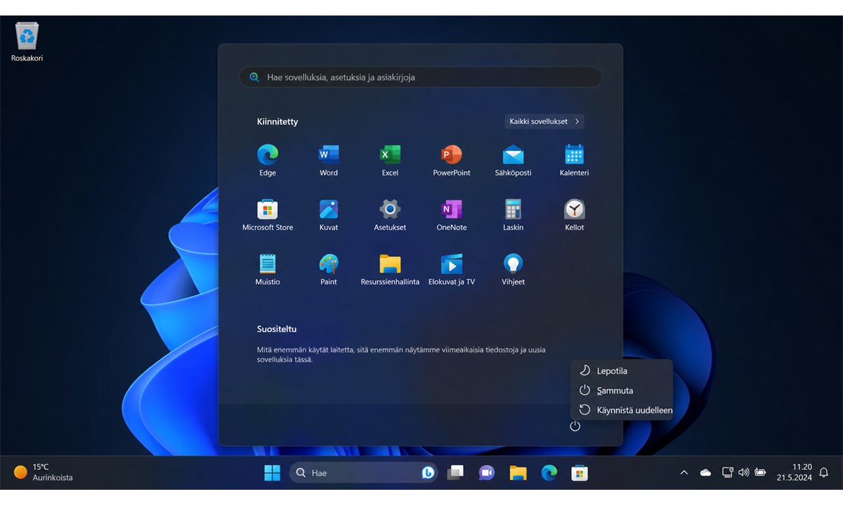 Miten Windows 11 sammutetaan