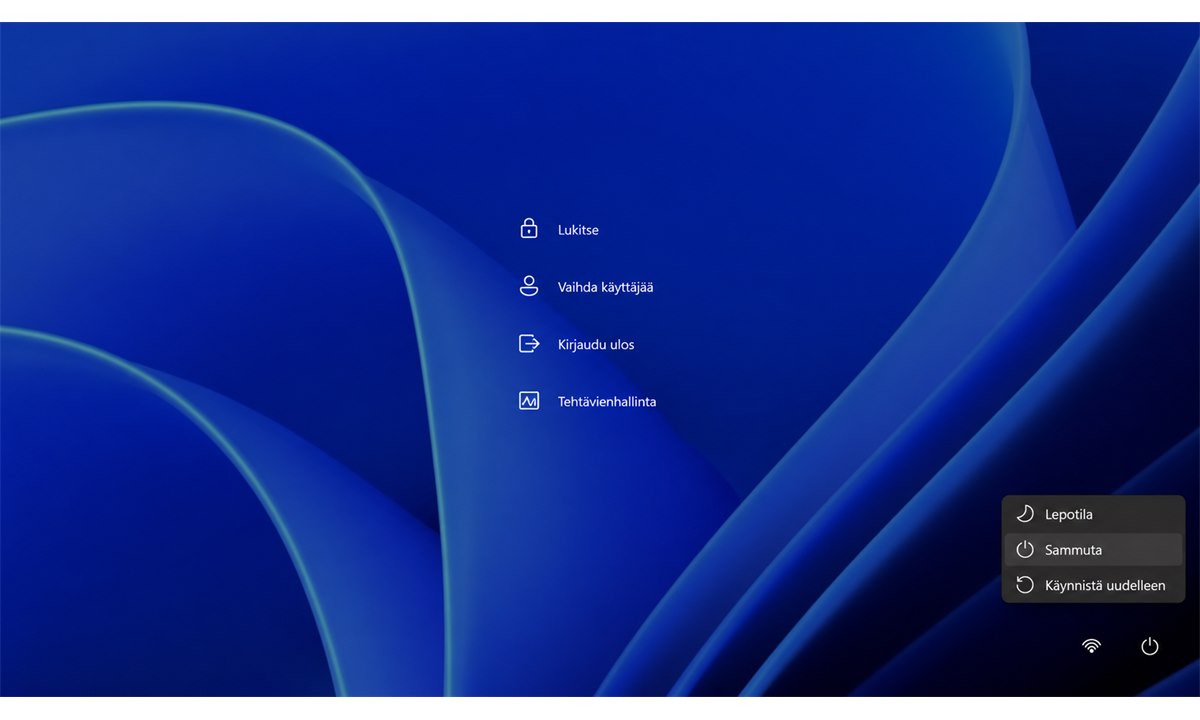 Ctrl Alt Delete näyttö Windows 11 sammutus