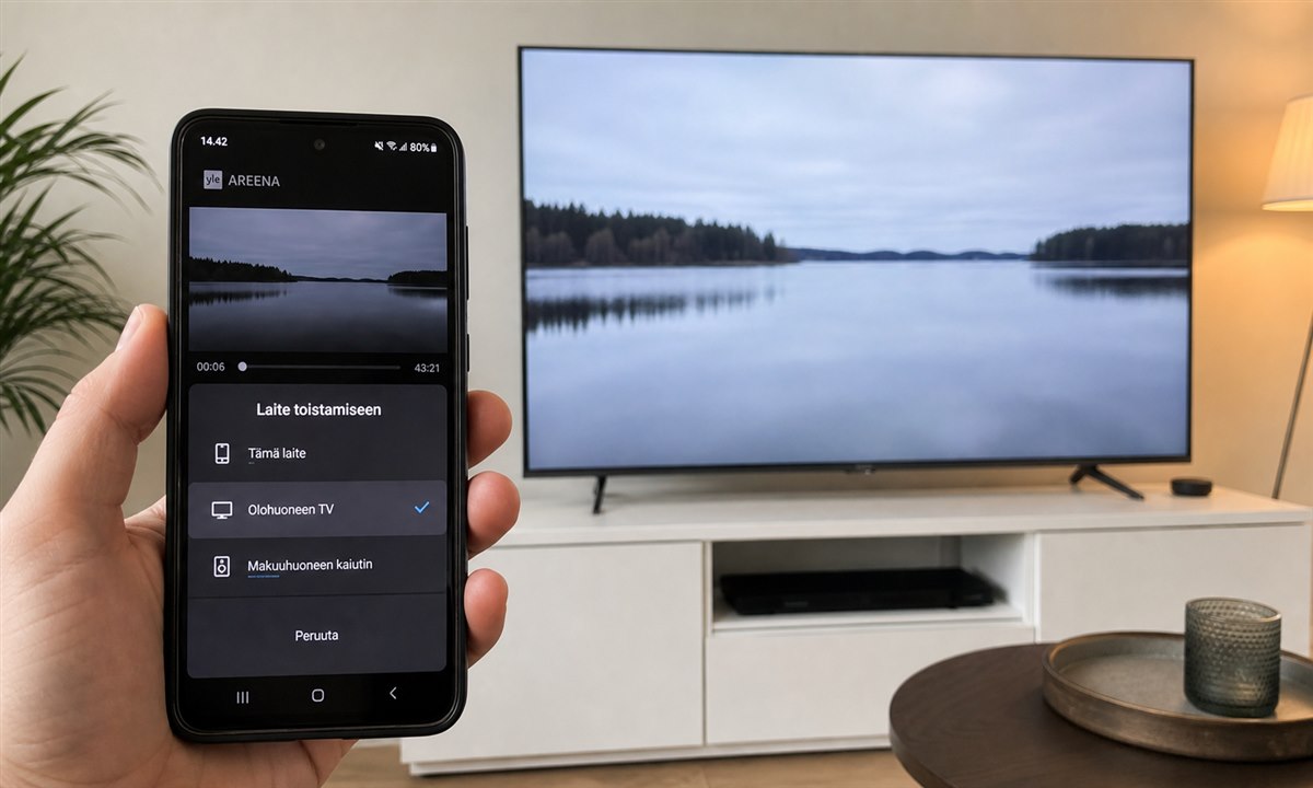 Yle Areena Chromecast heijastus televisioon