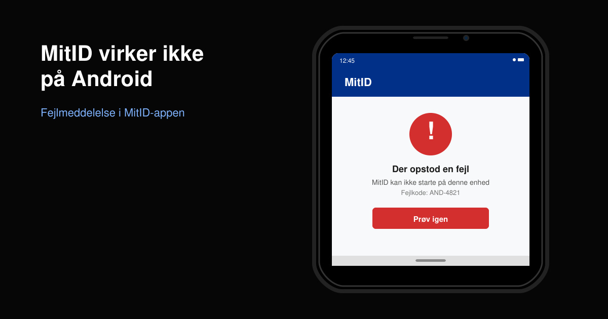 MitID virker ikke på Android