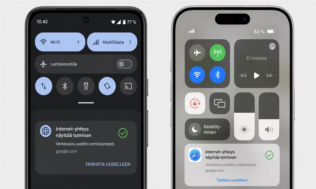 Puhelimen internet-yhteyden tarkistaminen MobilePay ongelma