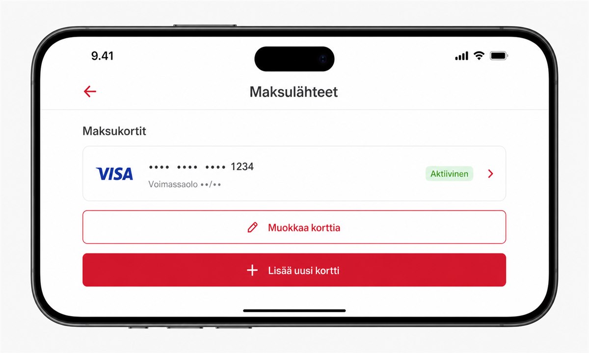 MobilePay maksukortin tarkistus ja päivitys