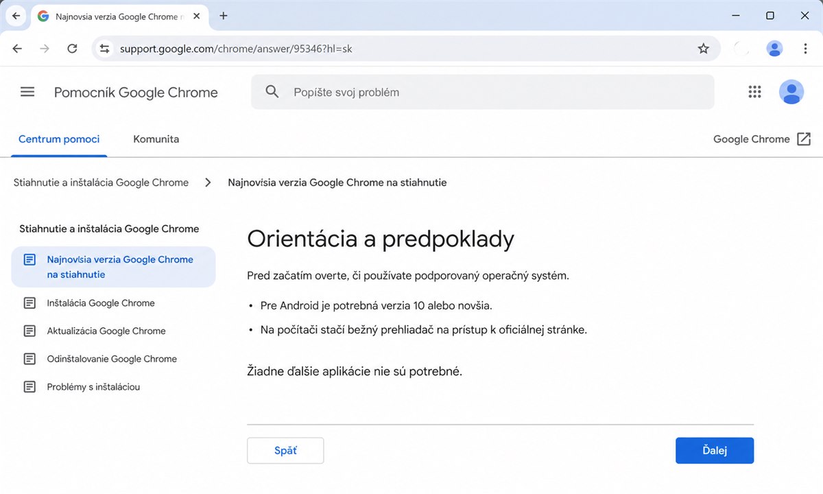 Najnovsia verzia Google Chrome na stiahnutie
