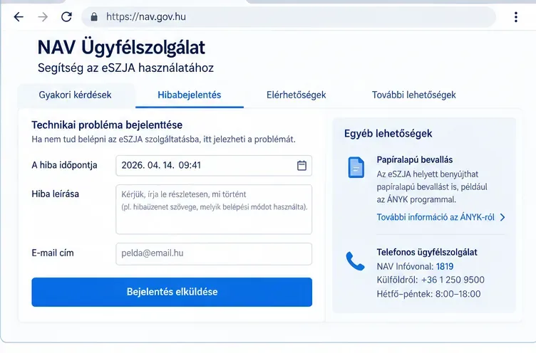 Nem tudok belépni az eSZJA-ba – mit tegyek? DÁP, Ügyfélkapu+ és alternatív megoldások