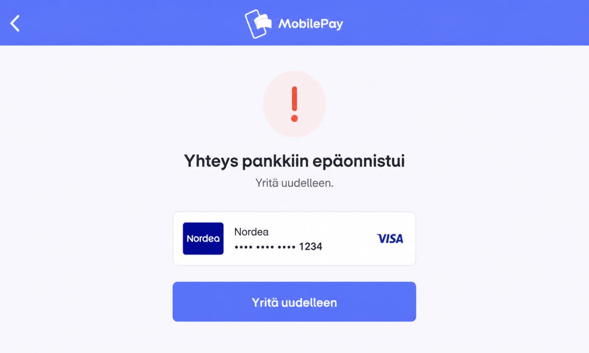 Nordea mobilepay ei toimi