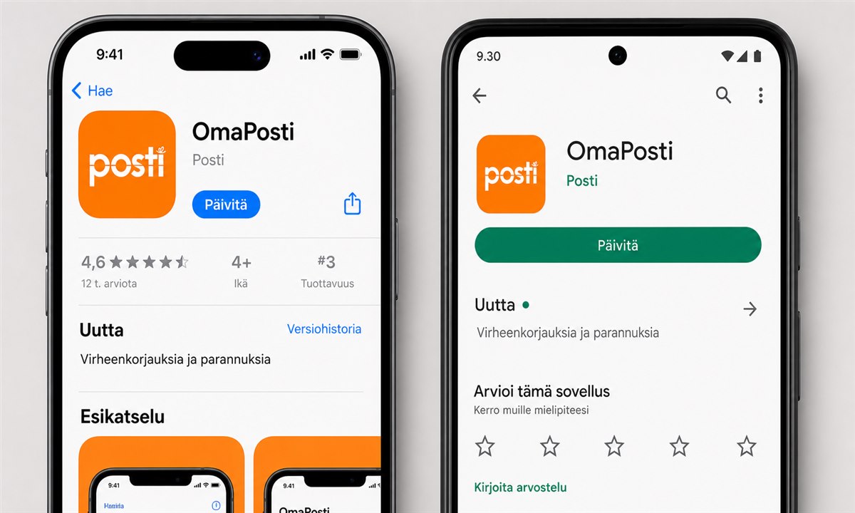 Oma Posti sovelluksen päivittäminen sovelluskaupassa