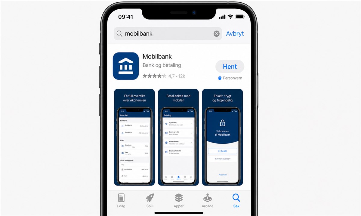 Nedlasting av mobilbankapp fra App Store