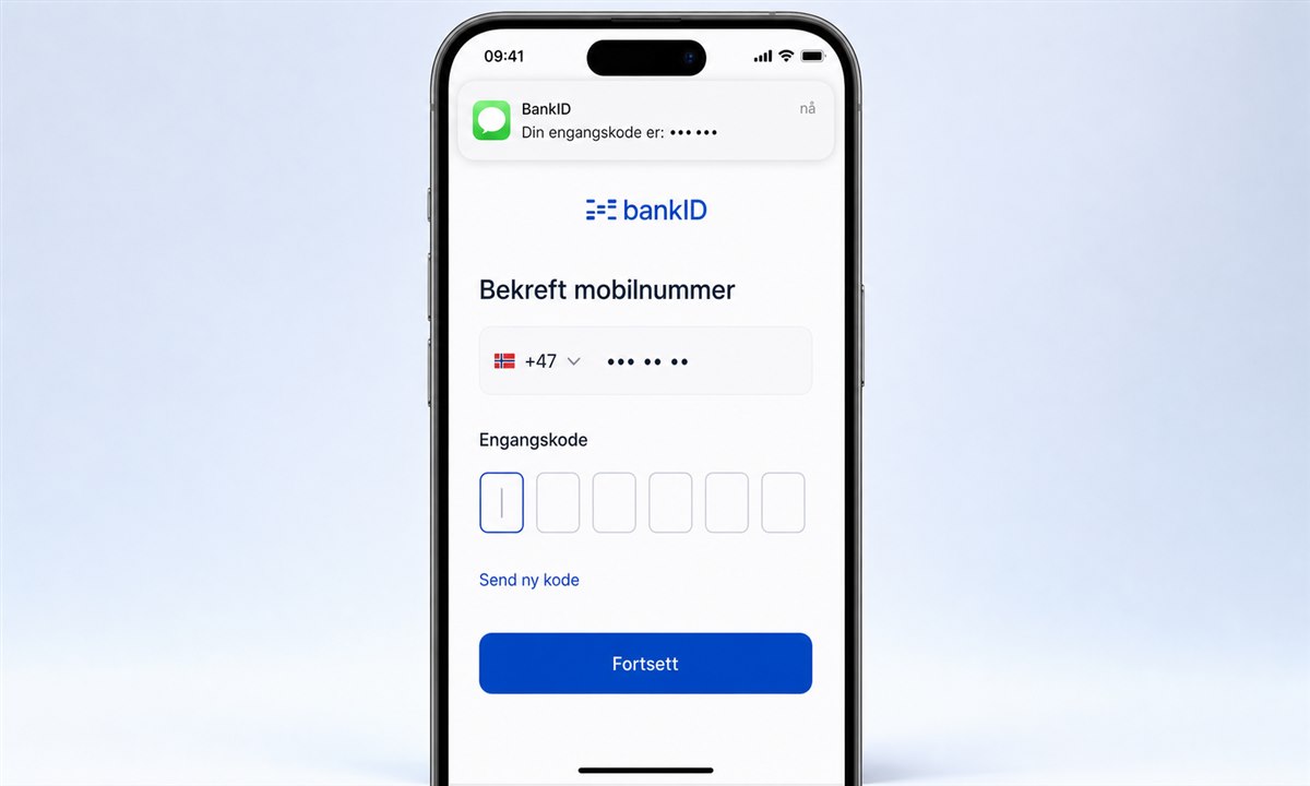 SMS-bekreftelse ved oppretting av BankID på mobil