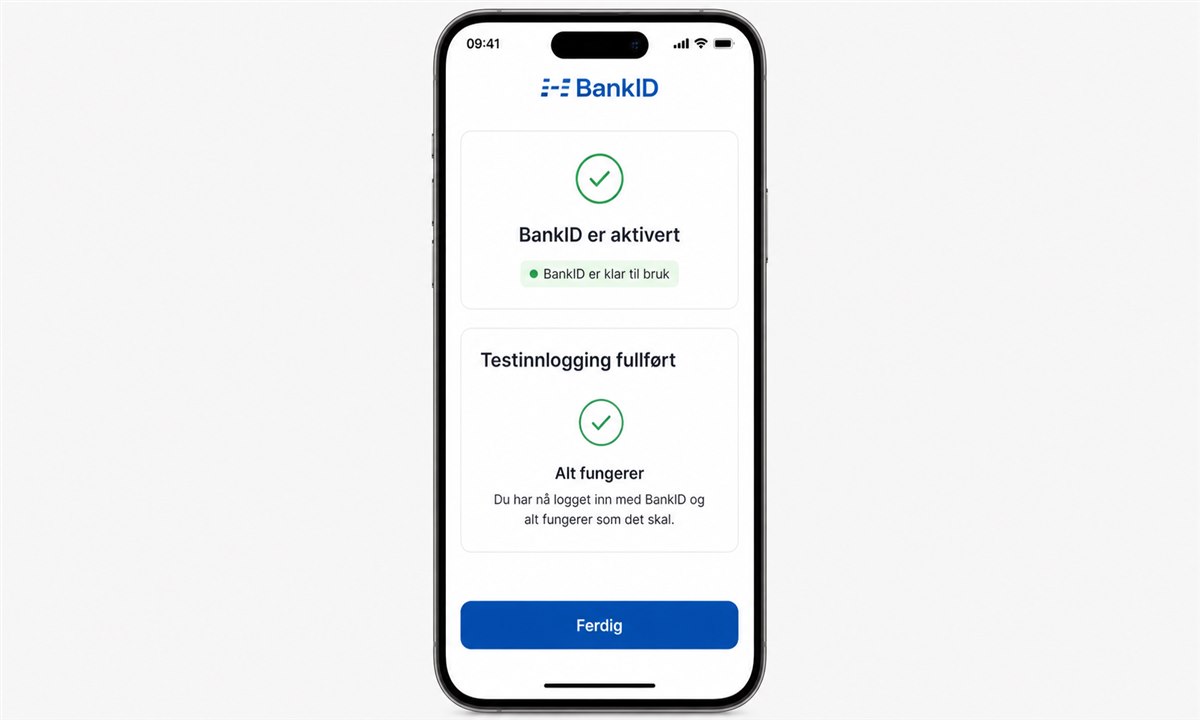 Vellykket aktivering av BankID på mobil bekreftet på skjerm