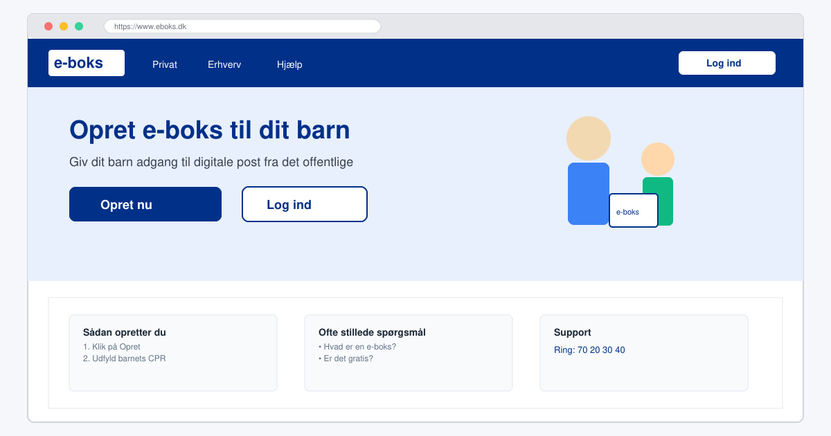 Opret eboks til barn