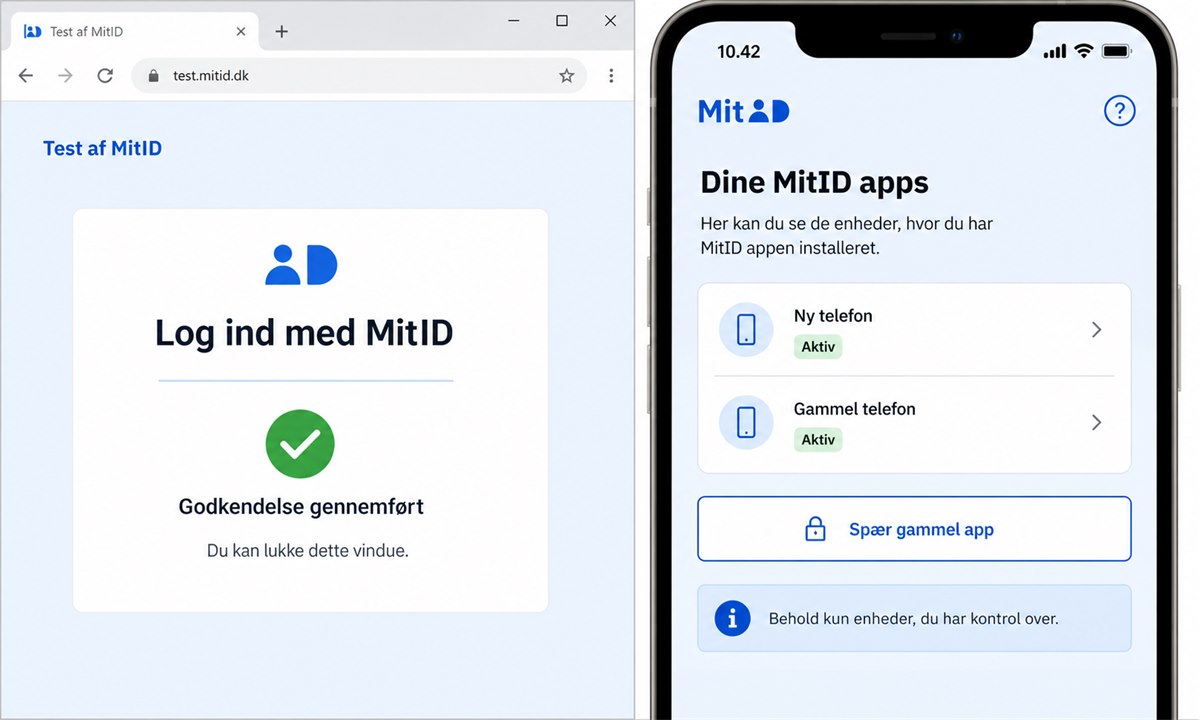 Test MitID og fjern gammel enhed