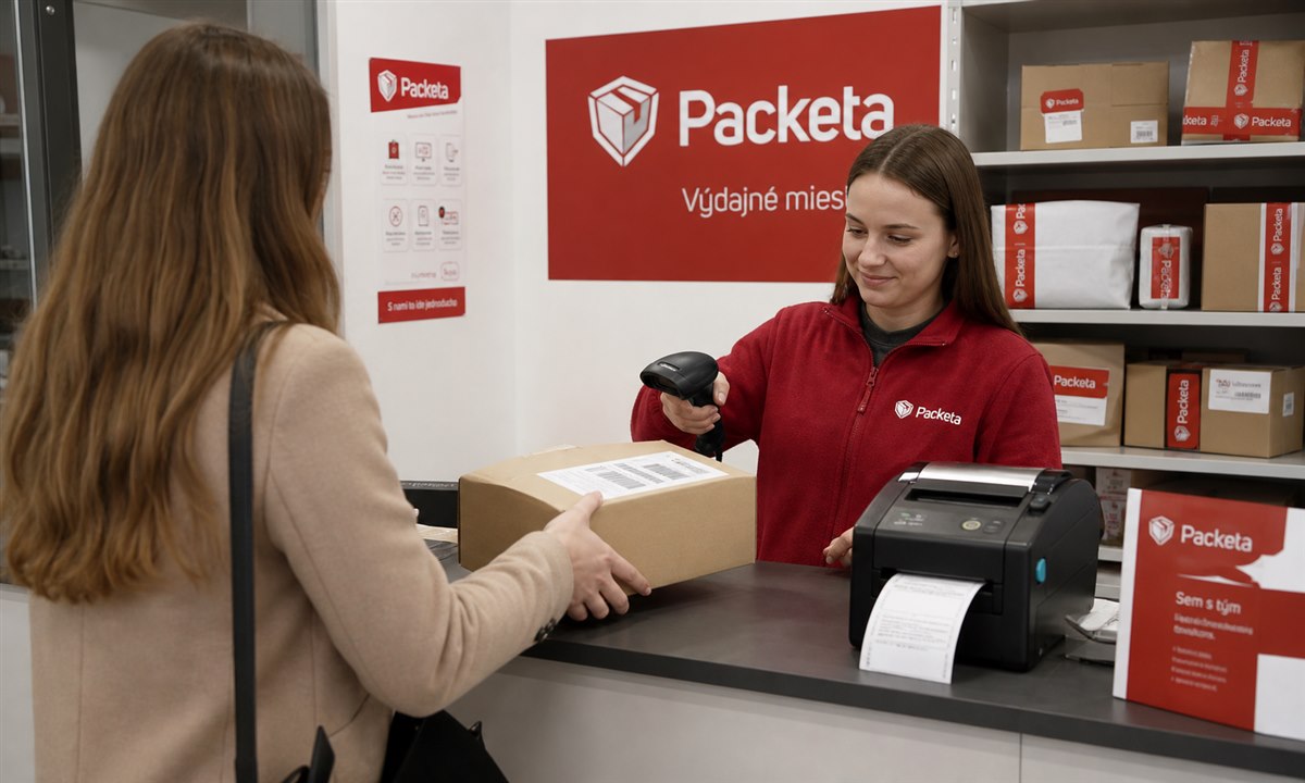 Odovzdanie balíka na výdajnom mieste Packeta
