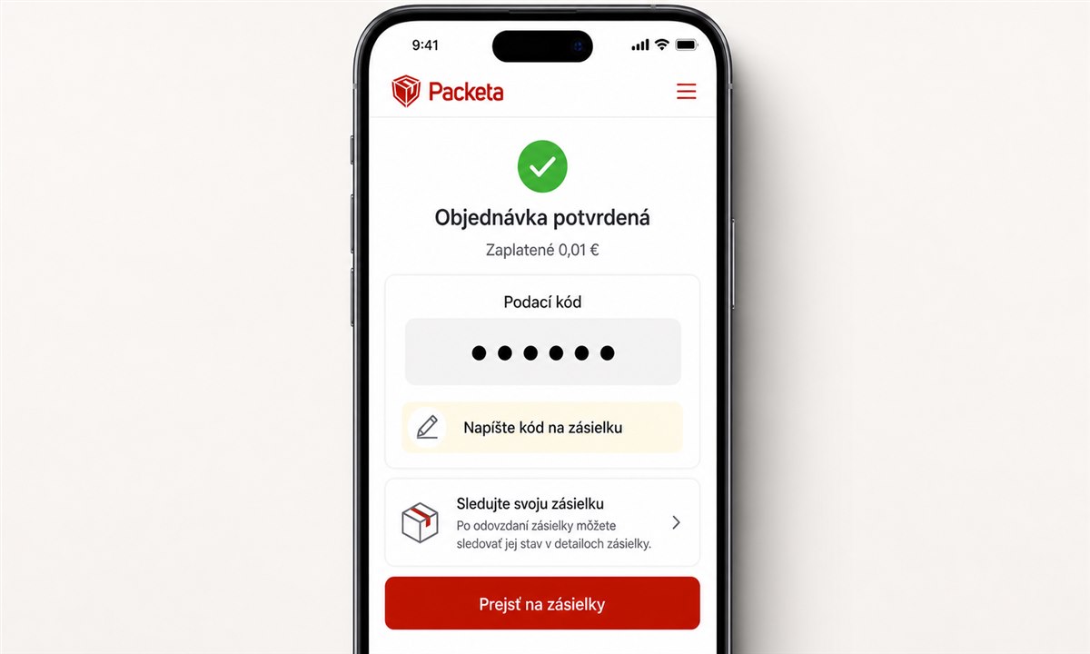 Potvrdenie objednávky s nulovým poplatkom a stiahnutie štítka