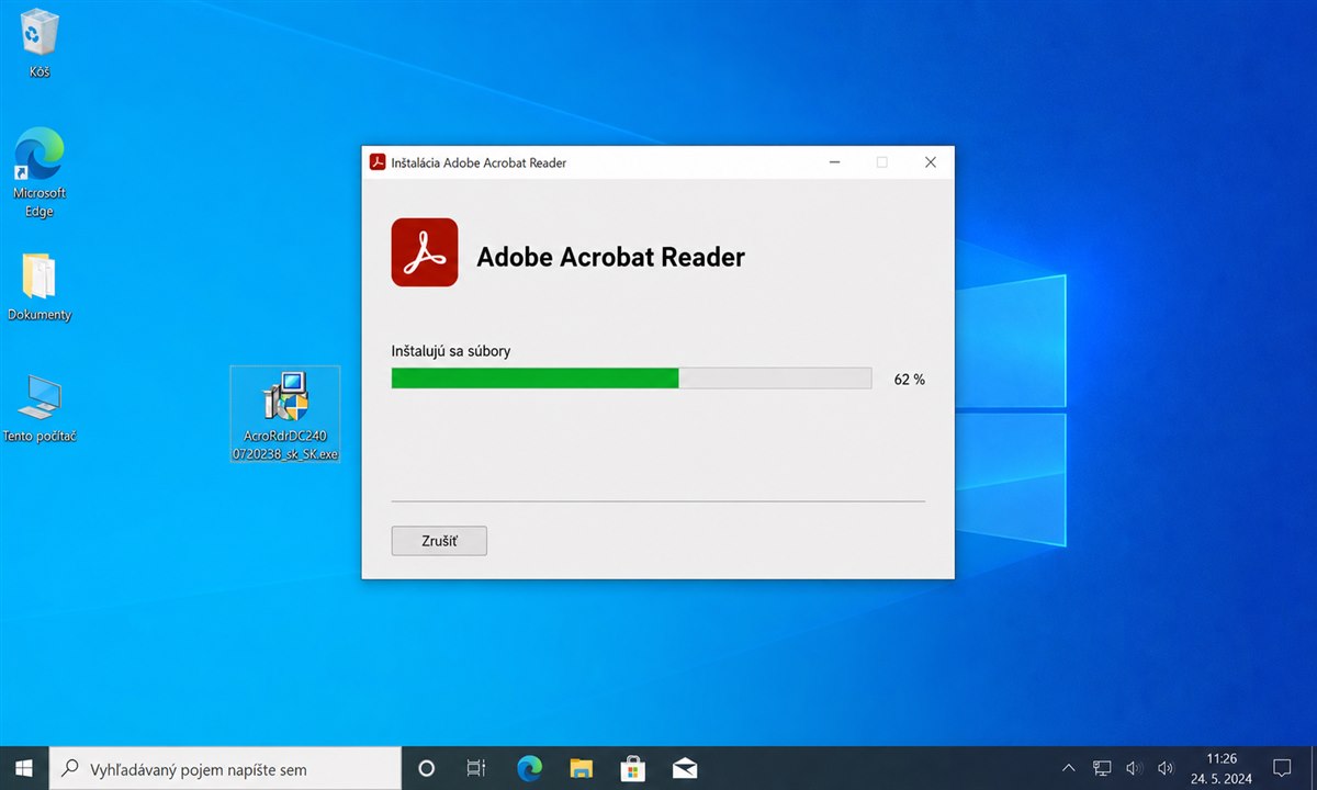 Inštalácia Adobe Acrobat Reader na počítači