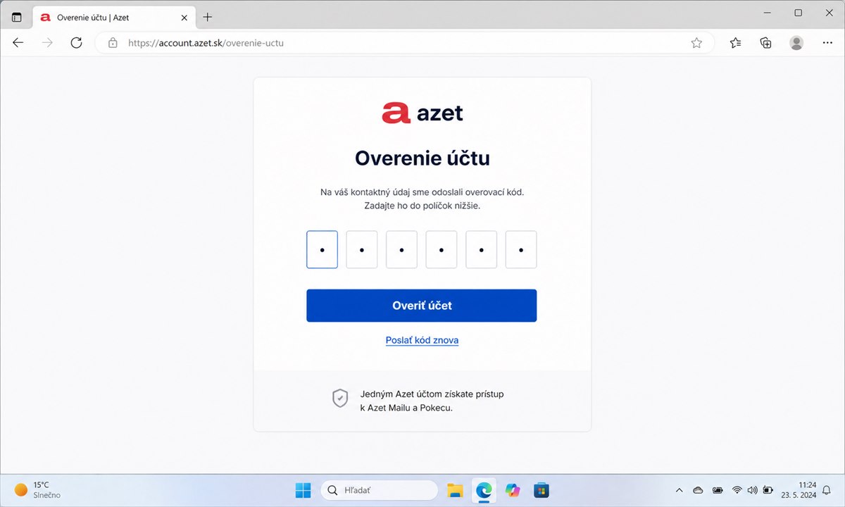 Potvrdenie e-mailovej adresy Azet