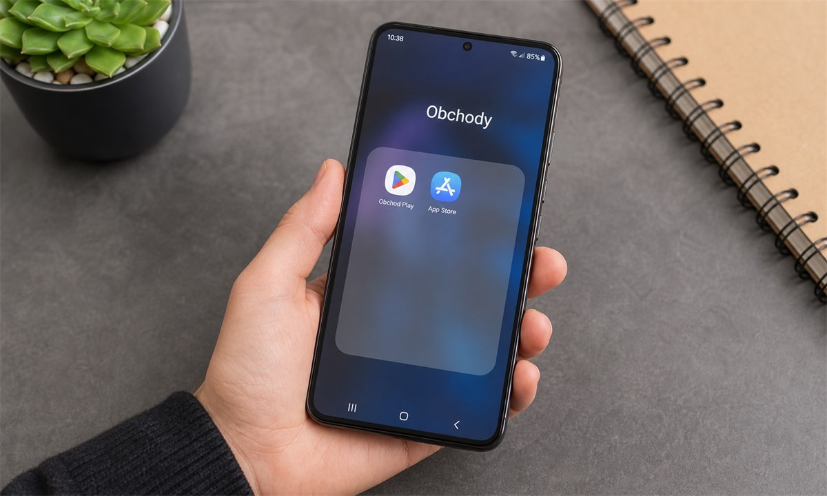 Ikona Google Play a App Store na mobile