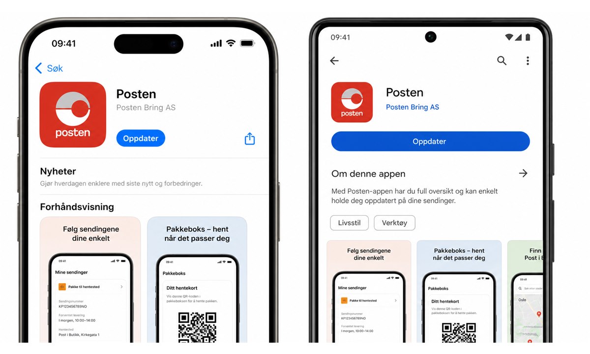 Oppdater Posten-appen i Google Play Store
