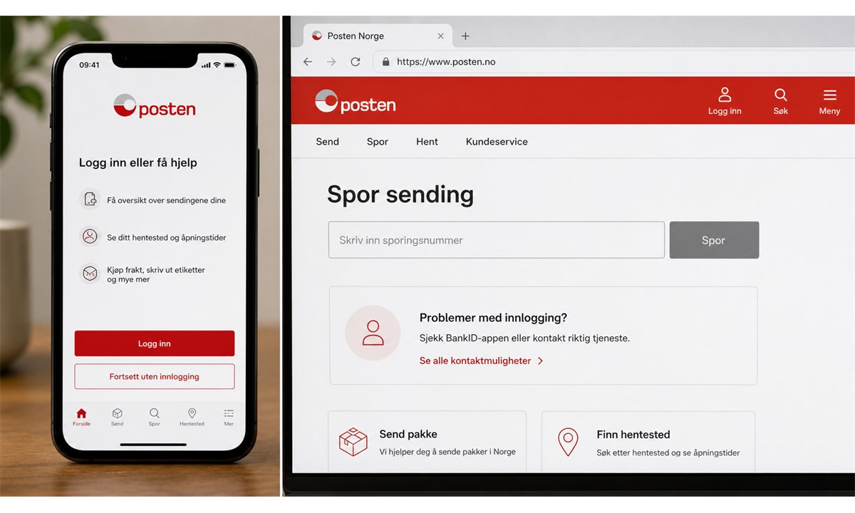 BankID innlogging i Posten-appen
