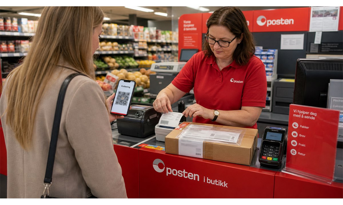 Levere pakke til Posten for internasjonal sending