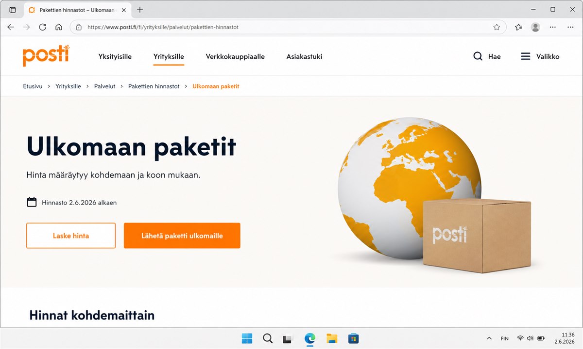 Posti paketti hinta ulkomaille