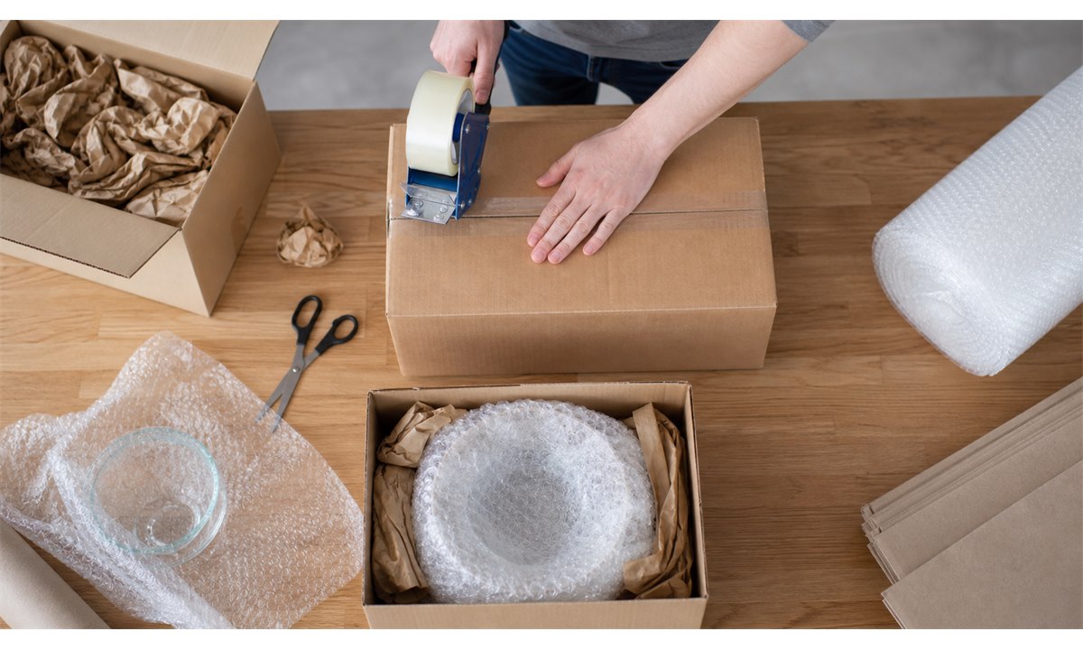Paketin pakkausohje oikeaan pakkaukseen lähetystä varten