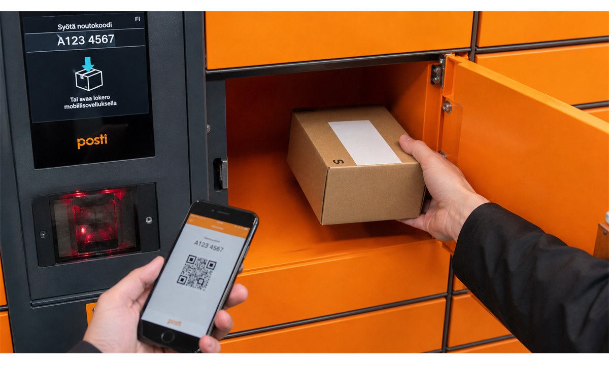 Paketin jättäminen Postin pakettiautomaattiin