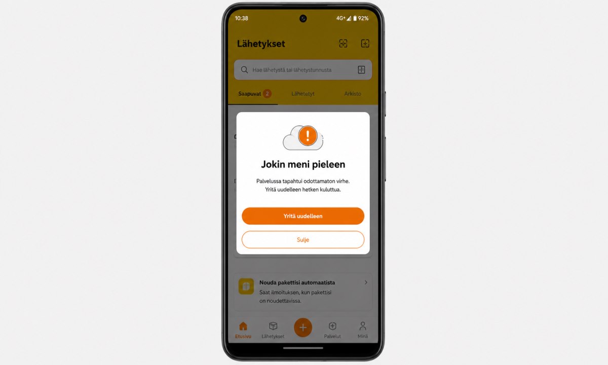 Posti sovellus ei toimi