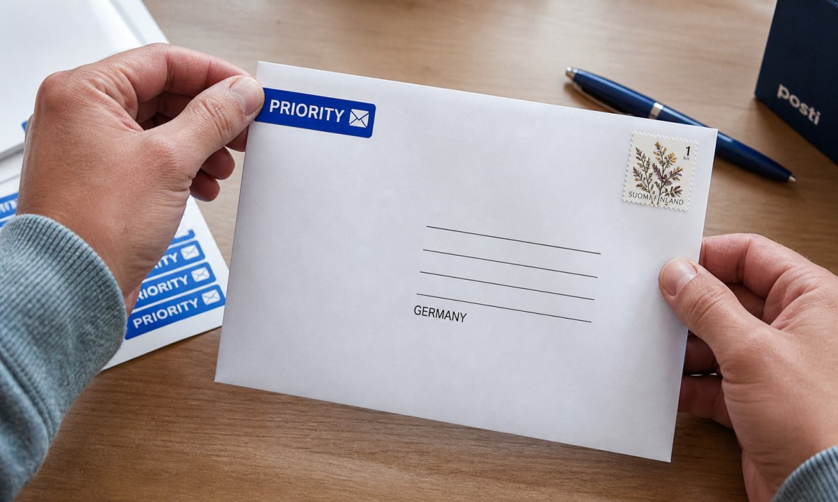 Priority merkintä kirjekuoressa kansainvälinen lähetys