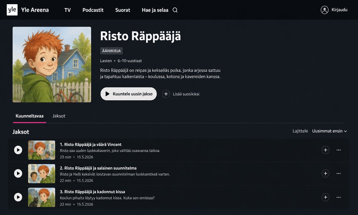 Risto räppääjä äänikirja yle areena