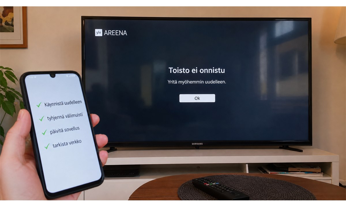 Samsung TV yle areena ei toimi