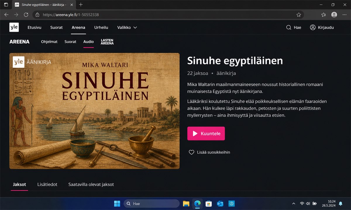 Sinuhe egyptiläinen yle areena