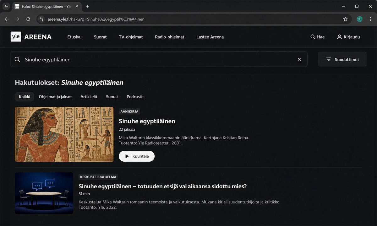 Sinuhe egyptiläinen hakutulos Yle Areenassa