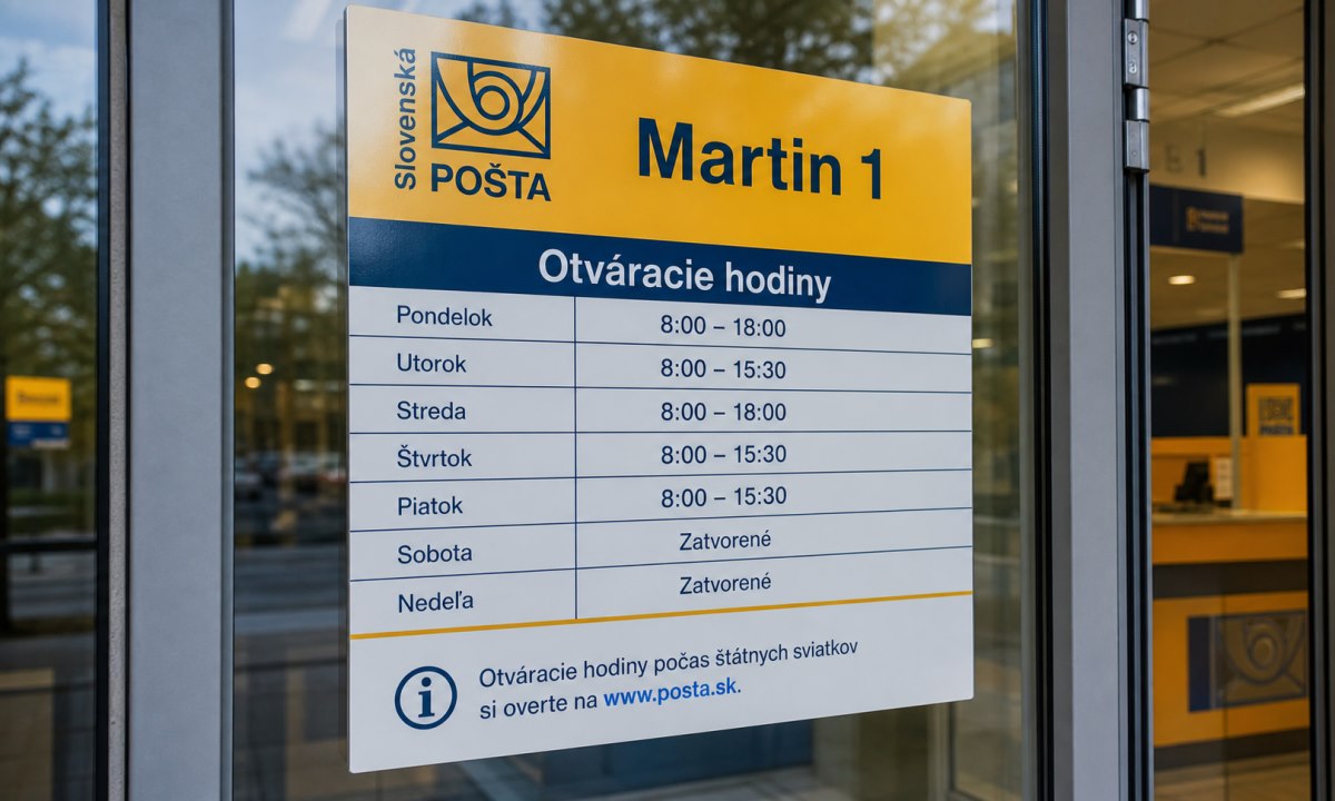 Otváracie hodiny Slovenská pošta Martin 1
