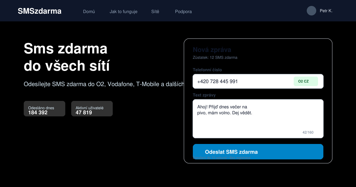 Sms zdarma do všech siti