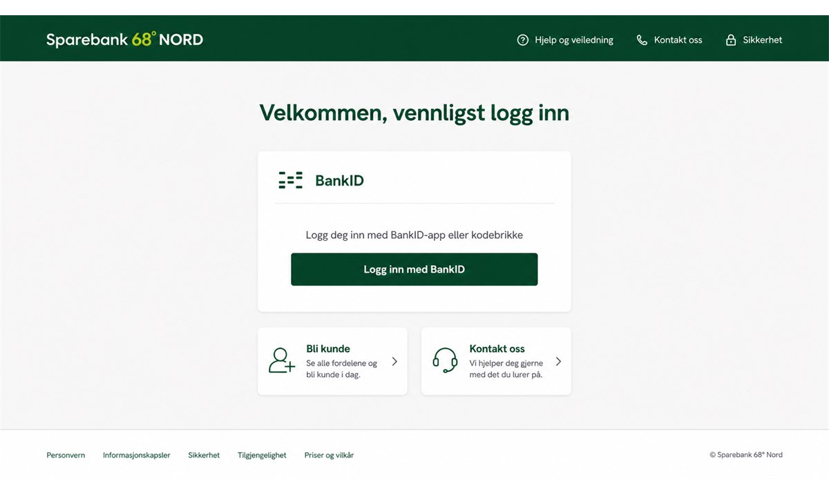 Sparebank 68 grader nord nettbank innlogging