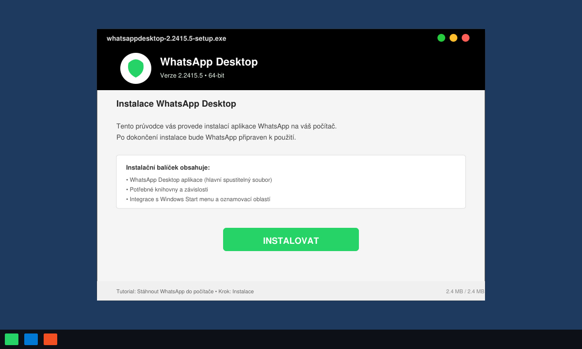 Instalační soubor WhatsApp Desktop po stažení