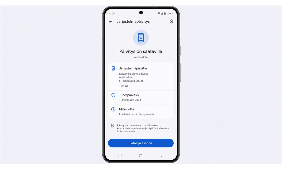 Android-käyttöjärjestelmän päivittäminen asetuksista