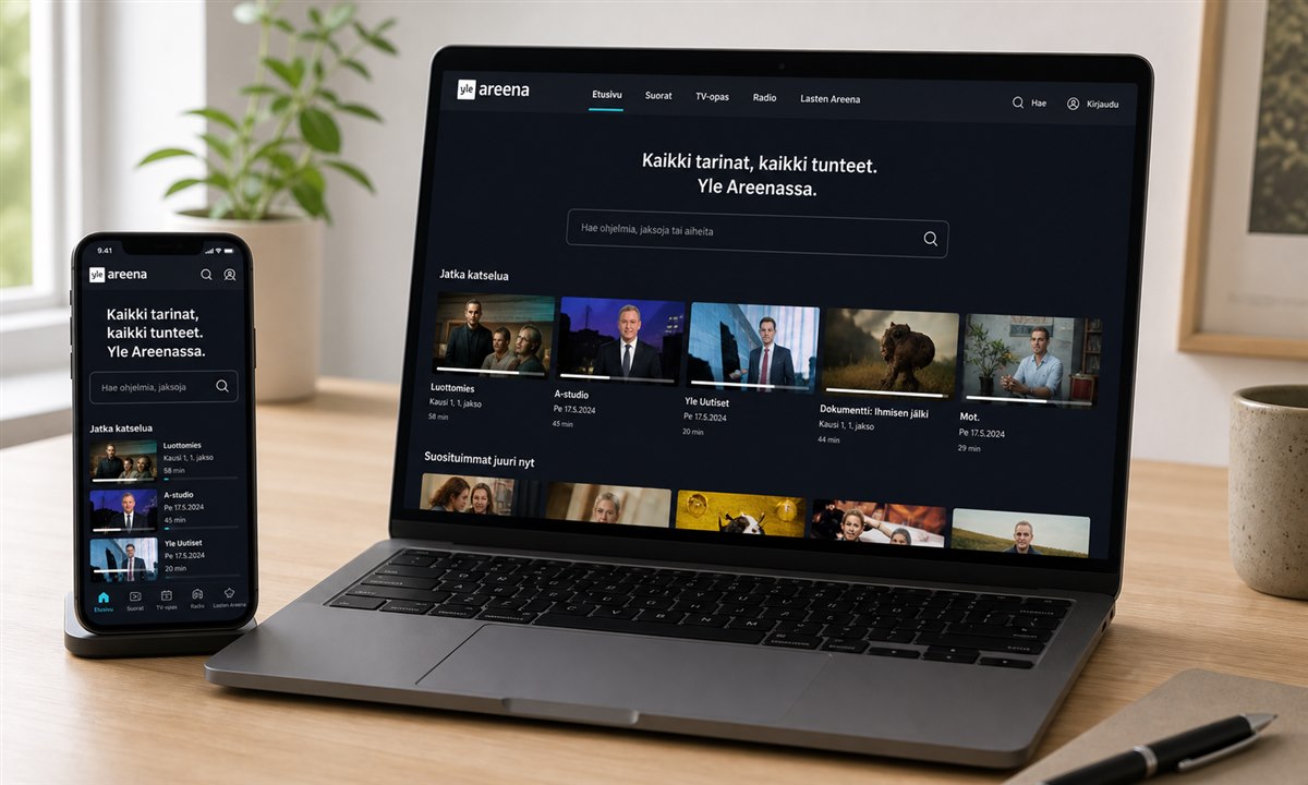 Yle Areena sovellus avaaminen
