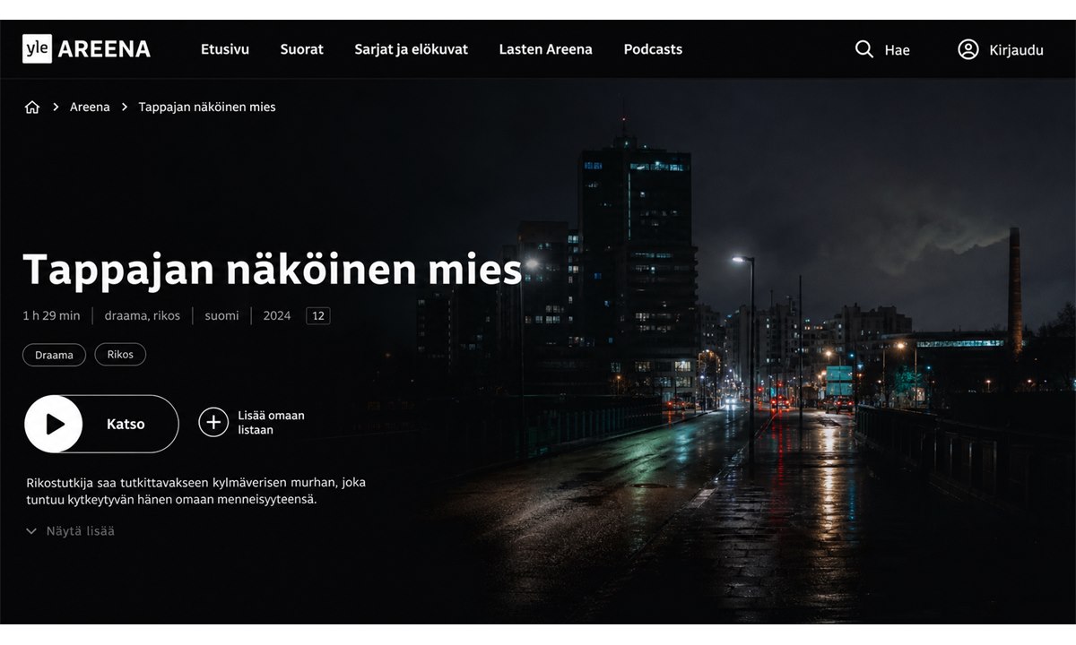 Tappajan näköinen mies yle areena