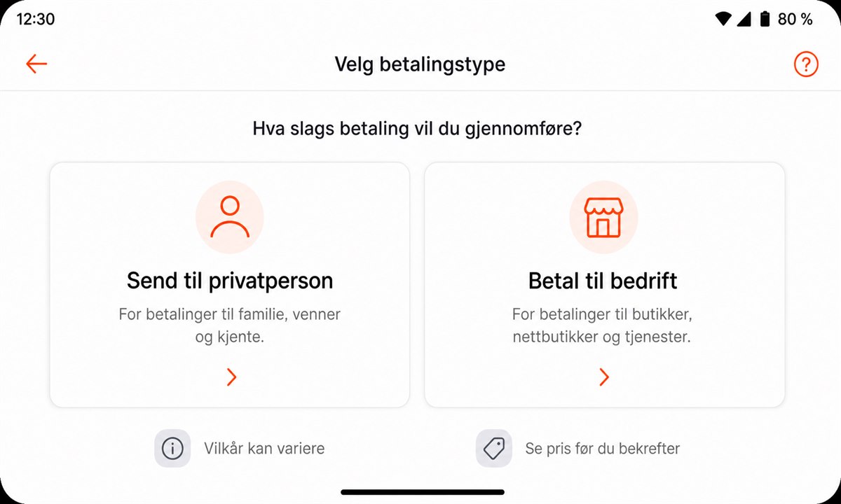 Vipps privat overføring vs. betaling til bedrift