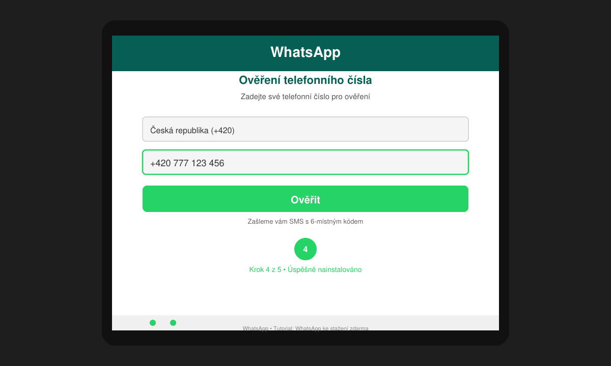 Dokončená instalace WhatsApp ke stažení zdarma