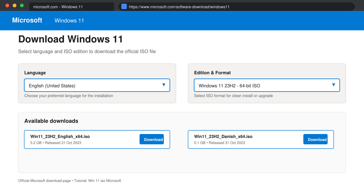 Win 11 iso Microsoft