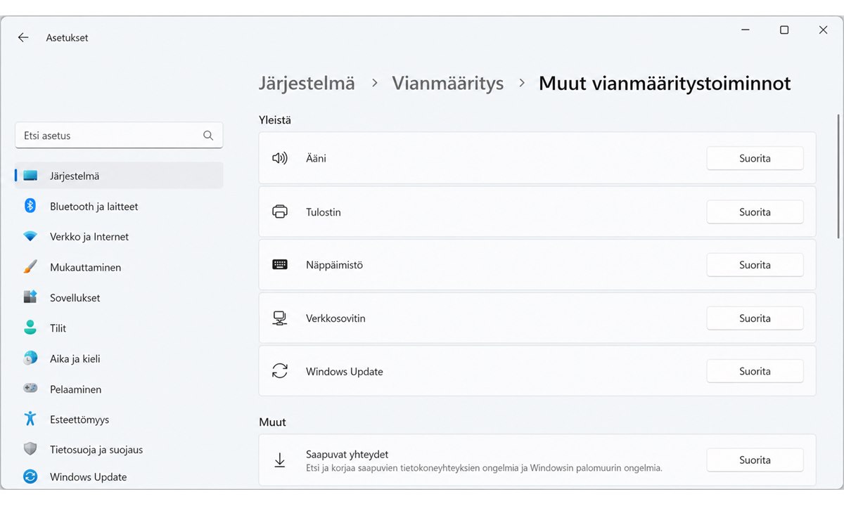 Windows 11 näppäimistön vianmääritystyökalu
