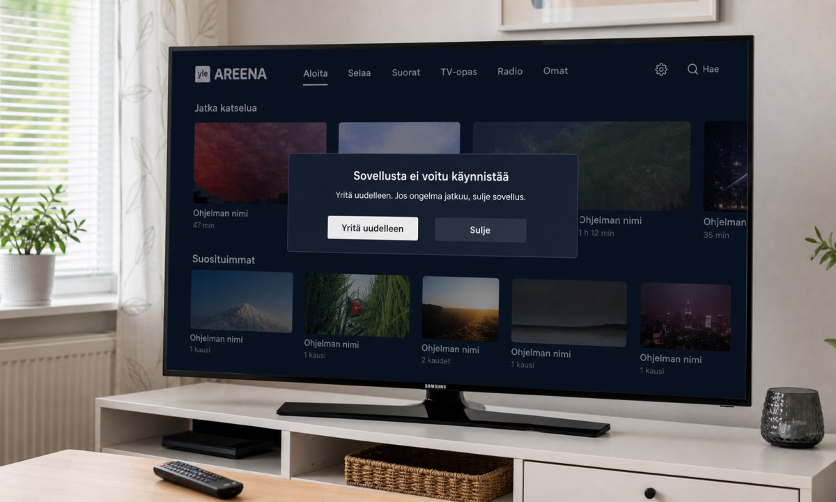 Yle areena ei toimi samsung