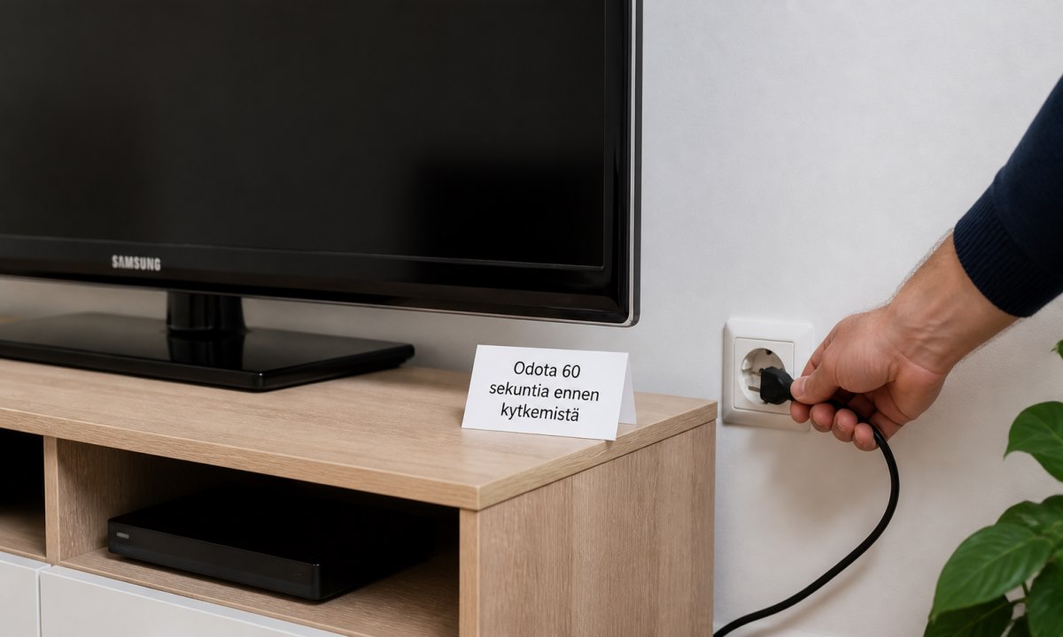 Samsung TV uudelleenkäynnistys virtajohdon irrotus